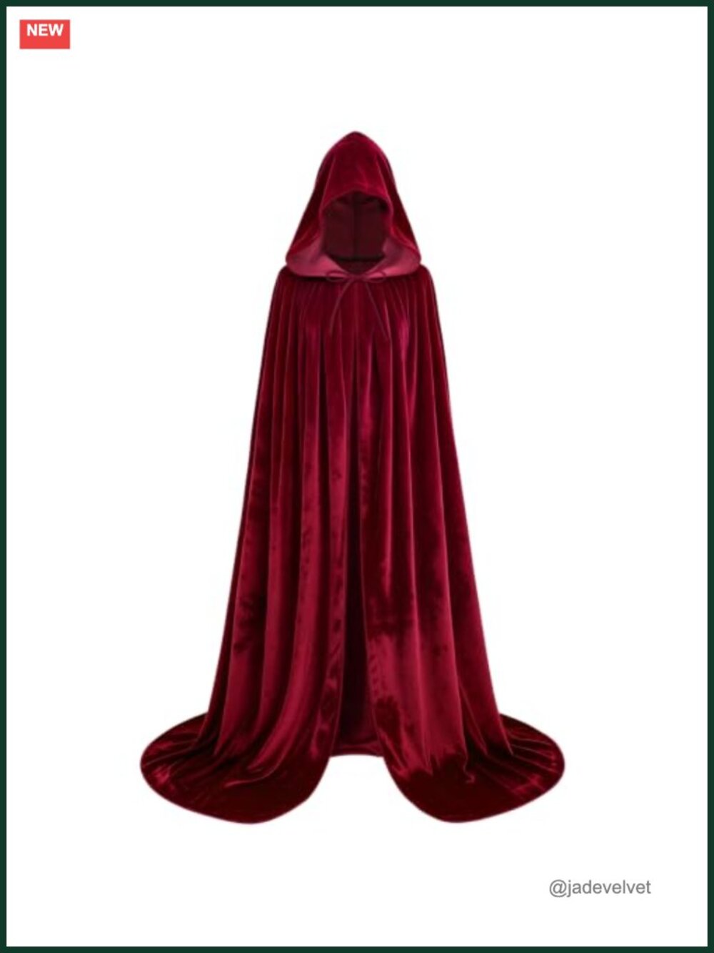 Velvet Hooded Cape Cloak Adult Halloween Cosplay Wizard Vampire Robe